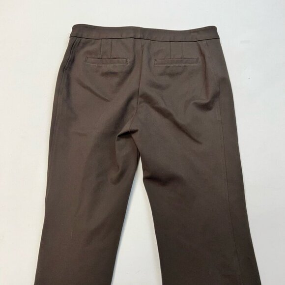 Talbots Womens Dress Career Pants Brown Mid Rise Flat Front Stretch Twill 6 - Picture 7 of 10